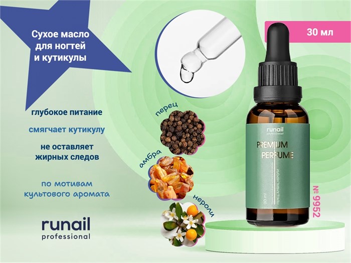Сухое масло для ногтей и кутикулы (аромат: перец, амбра, нероли) 30 мл №9952 9952