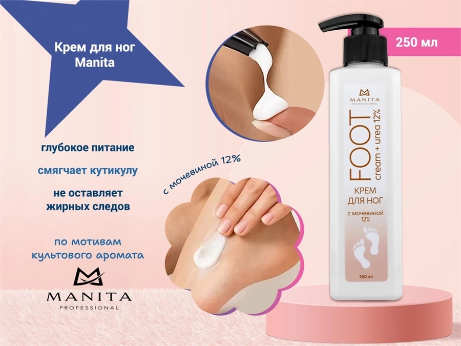 Крем для ног с мочевиной12% Manita Professional,250 мл MP202030