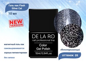{{productViewItem.photos[photoViewList.activeNavIndex].Alt || productViewItem.photos[photoViewList.activeNavIndex].Description || 'Гель-лак Flash Silver Cat - New Version 09 Delaro, 10 мл'}}