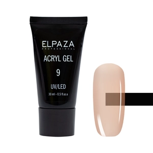 {{productViewItem.photos[photoViewList.activeNavIndex].Alt || productViewItem.photos[photoViewList.activeNavIndex].Description || 'Акригель Elpaza Professional №9 Acryl Gel, 30 мл'}}