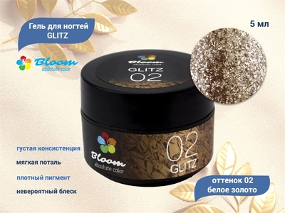 {{productViewItem.photos[photoViewList.activeNavIndex].Alt || productViewItem.photos[photoViewList.activeNavIndex].Description || 'Гель для ногтей Bloom GLITZ №02 белое золото, 5 мл'}}