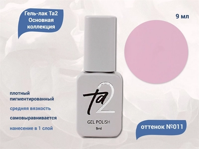 {{productViewItem.photos[photoViewList.activeNavIndex].Alt || productViewItem.photos[photoViewList.activeNavIndex].Description || 'Гель-лак Ta2 Основная коллекция №011, 9 мл'}}