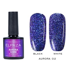 База для ногтей ELPAZA Rubber Base AURORA SHINE 02, 10 мл ep/Aur02