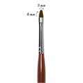 Кисть для геля Roubloff овальная №03, синтетика, длина 6 мм GN33R-3 - фото 467415