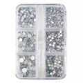Набор страз в кейсе №9, 6 ячеек, Mixed Sizes White Opal LZ09 - фото 473533