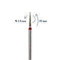 Фреза алмазная КМИЗ, мелкая (красная) насечка, Ø0,14 см, конус заостренный Б160.14/м(210) - фото 492087