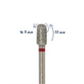 Алмазная фреза Robin Nails мягкая (красная) насечка, Ø0,4 см, цилиндр закругленный gr/880-040R - фото 495876