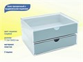 Бокс для хранения с голубыми выдвижными ящиками 17,5х13х9,5 см kt/V44BL - фото 500764