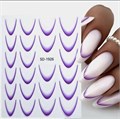 Дизайн для ногтей, наклейки 5D "Французский маникюр", фиолетовый SD-1926 - фото 524868