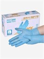 Перчатки витрил голубые WALLY PLASTIC размер M 100 шт./уп. WP030012 - фото 541757