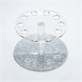 Подставка для кистей, круглая, 12 ячеек, серебряная L11-94B - фото 545788