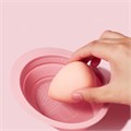 Складная силиконовая ванночка с ковриком для очистки кистей и спонжей (Розовая) G1039-2 - фото 547928