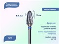 Твердосплавная фреза Robin Nails пуля 3/32 M ST, Ø0,6 см средняя (синяя) насечка gr/WG051 - фото 554688