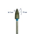 Фреза алмазная Robin Nails средняя (синяя) насечка, Ø0,5 см, пуля (почка)  gr/853050с - фото 559563
