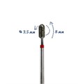 Фреза алмазная КМИЗ, мелкая (красная) насечка, Ø0,35 см, цилиндр закругленный Б141.35м117955(239) - фото 559970