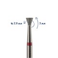 Фреза алмазная мелкая (красная) насечка, Ø0,29 см, конус обратный DD3029 - фото 560368