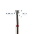 Фреза алмазная мелкая (красная) насечка, Ø0,29 см, конус обратный DD3029
