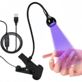 UV LED фонарик на прищепке, usb, 4 режима, черный uvfon-4b