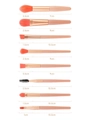 Набор кистей для макияжа, 8 предметов, розовый футляр kmn-8-pink