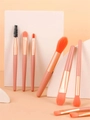 Набор кистей для макияжа, 8 предметов, розовый футляр kmn-8-pink