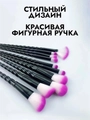 Набор кистей для макияжа "Единорог", черные, 10 шт kmn-016-ed